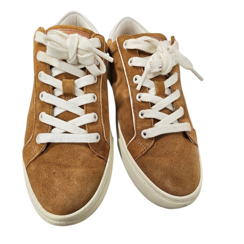 Tory Burch Brown Suede Sneakers with White Laces